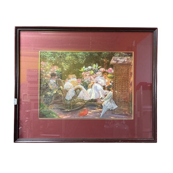 Framed vintage painting from estate -approx. 37 inch x 29.5 inch