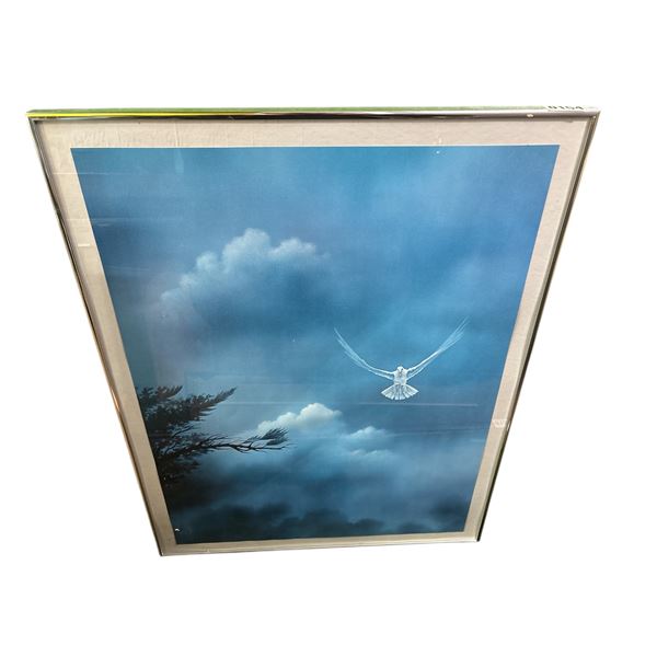 Framed "Flying Bird " Print approx. 21.5 inch x 27.5 inch