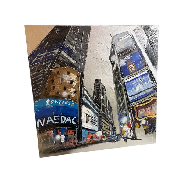 Contemporary City painting on canvas  -approx. 31.5 inch x 31.5 inch