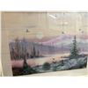 Image 2 : 2PC wall hangings -framed 1987 Schock signed print -approx. 32 inch x 28 inch & framed "Lake view" p