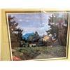 Image 5 : 2PC wall hangings -framed 1987 Schock signed print -approx. 32 inch x 28 inch & framed "Lake view" p