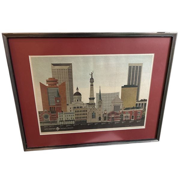 Framed City Centre Planning Indianapolis -approx. 29.5 inch x 23 inch