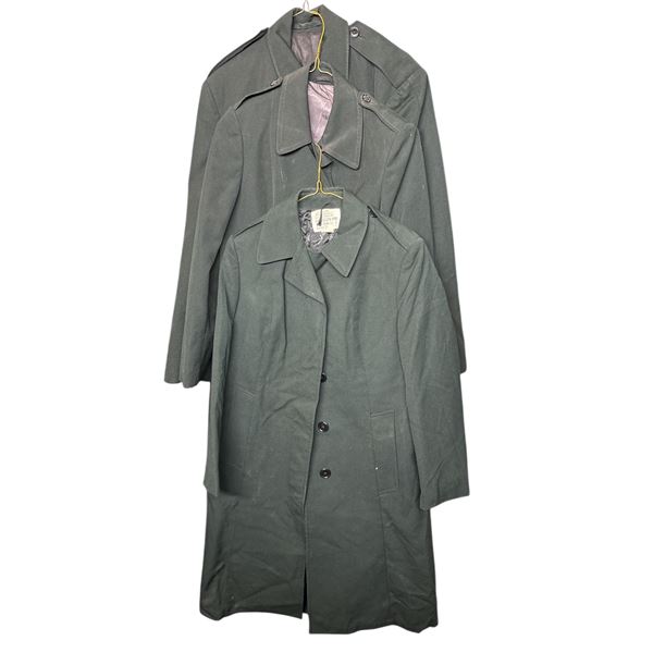 3PC Canadian Military assorted over coats for women & men sizes 64-34-1/2, 6433(dated 1981) & en17 d