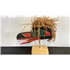 Image 3 : ARTIST SIGNED RAVEN MASK WITH MOVEABLE BEAK APPROX 16.5"L X5.5"W X16.5"H