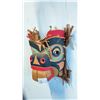 Image 2 : TONY GULARI SIGNED CEDAR BEAVER MASK WITH CEDAR HAIR ON SIDES AND TOP APPROX 9"L X5"W X8 3/4"H