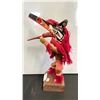 Image 1 : ARTIST SIGNED THUNDEDRBIRD CARVING WITH STRING TO OPEN BEAK *RETURN ELASTIC BROKEN* APPROX 6 1/4"W