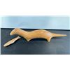 Image 1 : WOODEN OTTER AND FISH CARVING APPROX 10"L X 1.5"W X 2 1/4" H