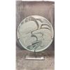 Image 1 : "BIRTH OF THE TSIMSHIAN NATION" APPROX 20" PANEL IN GLASS ABOVE PAINTED METAL BASE BY TERRY STARR