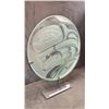 Image 2 : "BIRTH OF THE TSIMSHIAN NATION" APPROX 20" PANEL IN GLASS ABOVE PAINTED METAL BASE BY TERRY STARR