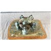 Image 2 : SOAPSTONE & SEALSKIN INUIT GAME CARVING BY ROB MARTIN