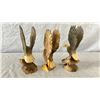 Image 3 : 3 ASSORTED ARTIST SIGNED BALD EAGLE CARVINGS