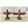 Image 1 : 2 ASSORTED SMALL HAND CARVED FIRST NATIONS TOTEM POLES