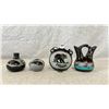 Image 1 : 3 PIECES OF ASSORTED NAVAJO POTTERY BY MARIE ADELIECA & KOPA POTTERY WEDDING VASE BY B. NEZ