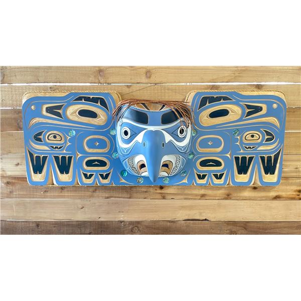 EAGLE MASK & PLAQUE BY METIS ARTIST PASCAL PELLITIER 60.5" X 22"
