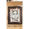 Image 1 : FRAMED ARTIST SIGNED PENCIL & WATERCOLOR ON CANVAS 16" X 19.5"