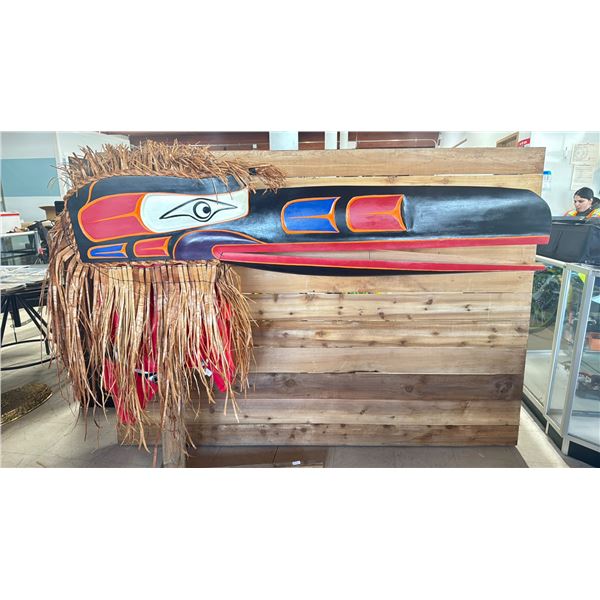 HAMAT'SA RAVEN MASK - RED CEDAR BARK & ACRYLIC PAINTS