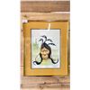 Image 1 : FRAMED FIRST NATIONS ORIGINAL ACRYLIC ON PAPER BY ROBERT KAKAYGEESICK JR. 13" X 16"