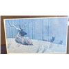 Image 2 : ROBERT BATEMAN "EVENING SNOWFALL - AMERICAN ELK" FRAMED PRINT (17" X 13" FRAMED)