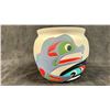 Image 3 : HAND SCULPTED & PAINTED FIRST NATIONS POT BY STEWART JACOBS TITLED "SEA SERPENT & KILLERWHALE"