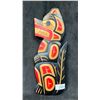 Image 1 : HAND CARVED FIRST NATIONS PLAQUE BY RICHARD KRAWCHUCK TITLED "WOLF"
