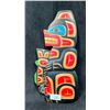 Image 1 : HAND CARVED FIRST NATIONS PLAQUE BY RICHARD KRAWCHUCK TITLED "BEAR & SALMON"