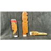 Image 1 : 3 HAND CARVED FIRST NATIONS PLAQUES BY RICHARD KRAWCHUCK