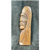 Image 1 : HAND CARVED FIRST NATIONS PLAQUE BY WALLACE BAKER TITLED "WARRIOR" 18" X 5.5"