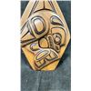 Image 2 : HAND CARVED FIRST NATIONS PADDLE BY HAROLD BAKER TITLED "KILLER WHALE, MOON & SEAL" 16" X 5.5"