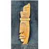 Image 1 : HAND CARVED FIRST NATIONS PLAQUE BY DELMAR JOSEPH JR TITLED "BEAR & BRAVE" 21" X 5"