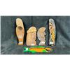 Image 1 : 5 HAND CARVED FIRST NATIONS PLAQUES BY VARIOUS ARTISTS