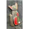 Image 2 : HAND CARVED FIRST NATIONS PLAQUE BY LARRY JOSEPH TITLED "WOLF" 12" X 5.5"