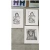 Image 2 : ASSORTED FIRST NATIONS GRAPHITE ON CANVAS ARTWORK