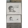 Image 4 : ASSORTED FIRST NATIONS GRAPHITE ON CANVAS ARTWORK