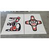 Image 1 : FIRST NATIONS ORIGINAL CANVAS ARTWORK BY ALEX GIROUX TITLED "SUN" & "WOLF"