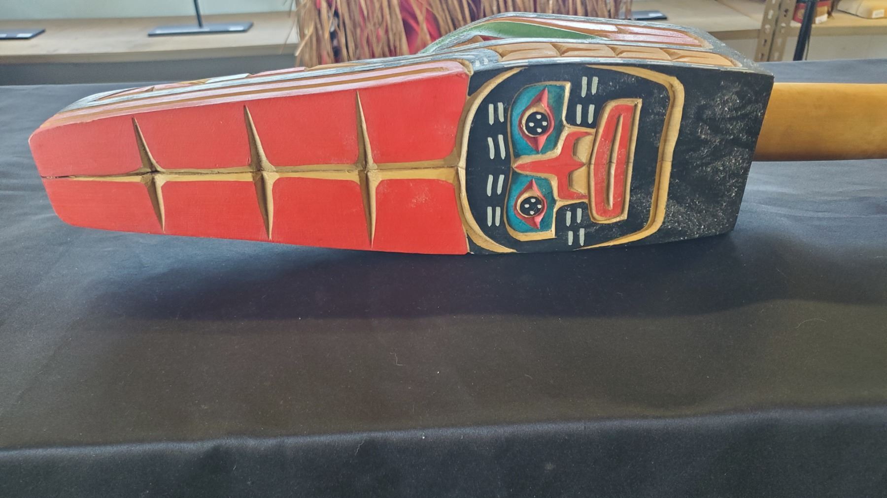 First Nations Rattle Drawing HAND CARVED FIRST NATIONS RATTLE - Able Auctions