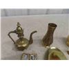 Image 4 : Brass Items: Clock, Mini Ornaments, Candliers, Trinklet Box, Letter 