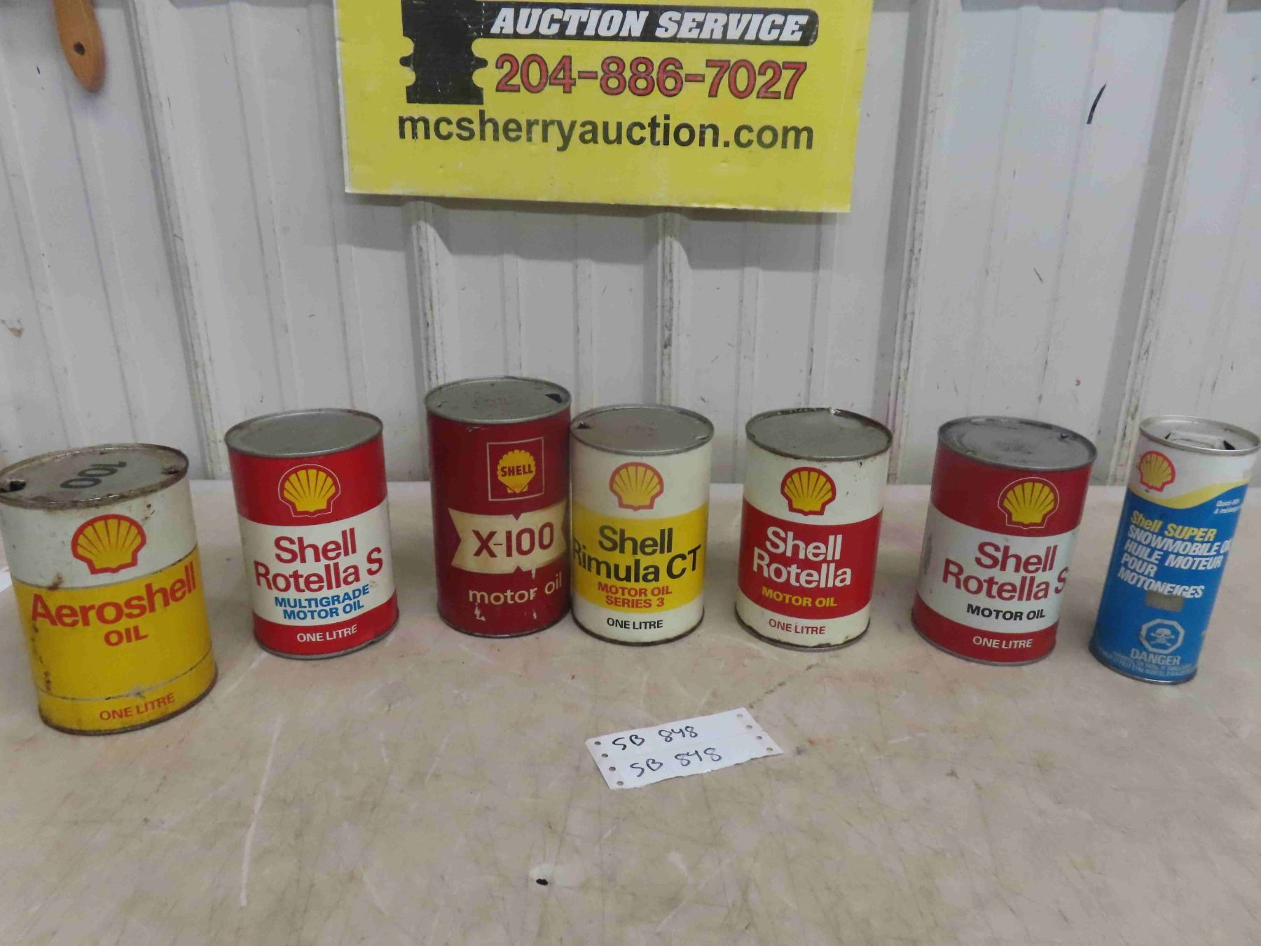 7 Shell Oil Cans