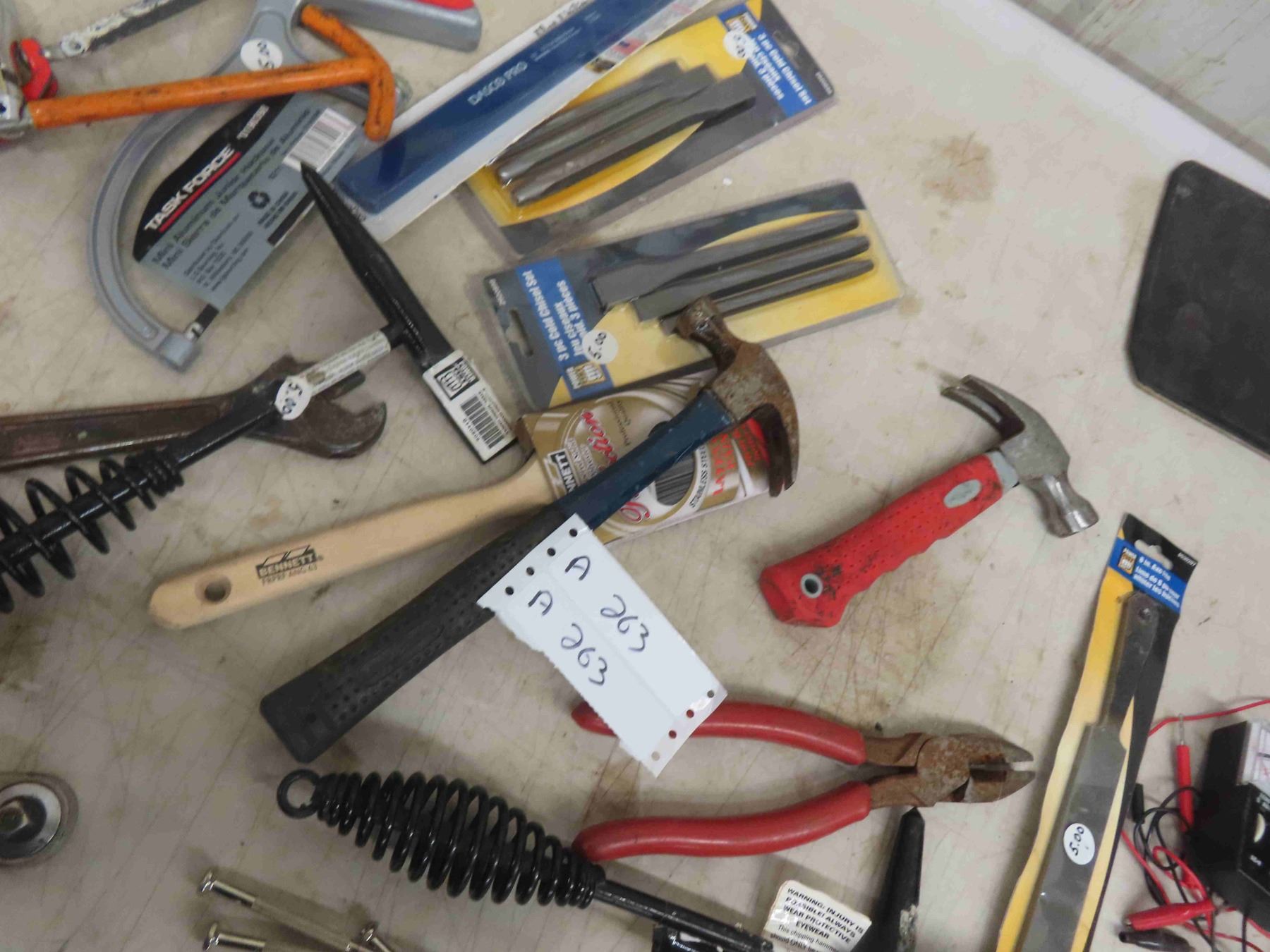 Wide Hacking Chisel Hand Tools, Some New- Hack Saw, Chisels, Files,