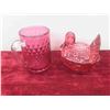 Image 4 : 7pcs Vintage Cranberry Glasses