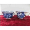 Image 7 : 4 Blue Japan Cups with Saucers, Staffordshire Bowl