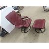 Image 1 : Leather/Leather Style Chair and Ottoman