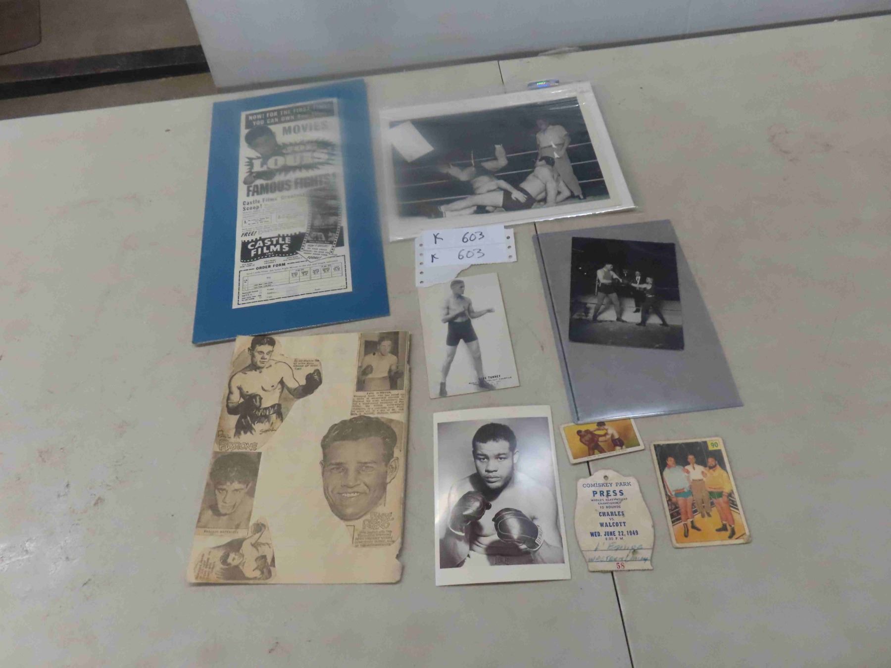 Boxing/Wrestling Photos, Clippings, Cards, Press Pass