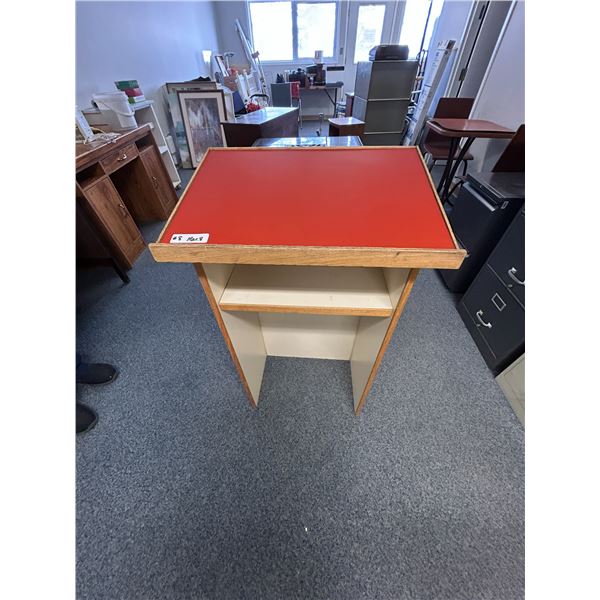 *OFFSITE* Podium 23”w x 16”d x 41”h(front) 38”h(back)