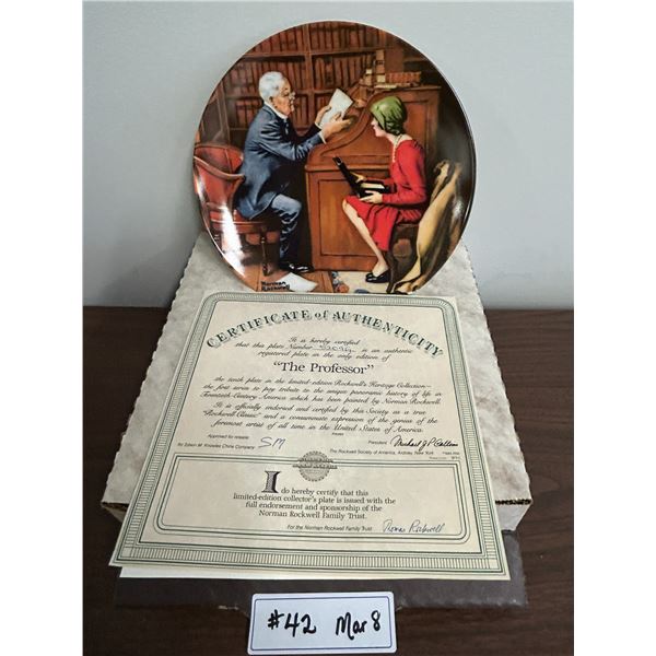 *OFFSITE* “The Professor” – Norman Rockwell collector plate with CoA