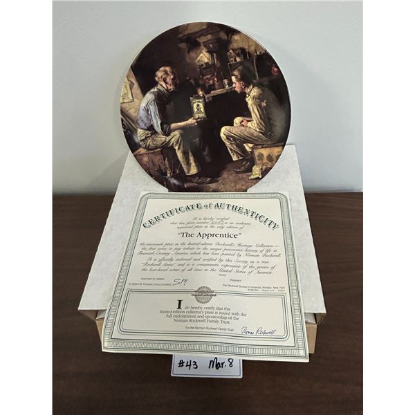 *OFFSITE* “The Apprentice” – Norman Rockwell collector plate with CoA