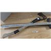 Image 3 : long wooden handled axe and wooden handled sluge hammer