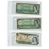 Image 1 : 3 CANADIAN 1$ BILLS 1954/1967/1973