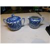 Image 1 : NORITAKE CREAM AND SUGAR, BLUE AND WHITE