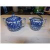 Image 2 : NORITAKE CREAM AND SUGAR, BLUE AND WHITE