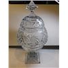 Image 1 : CZECH CUT CRYSTAL, PINWHEEL DESIGN CANDY DISH WITH LID